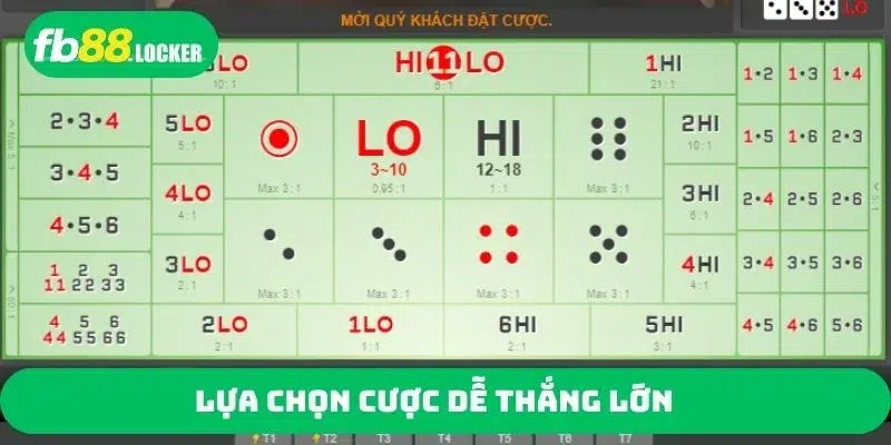Lựa chọn cược dễ thắng lớn